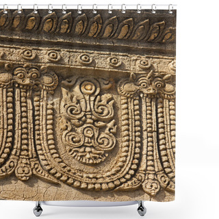 Personality  Old Bas-relief With Mythical Ornament On The Ancient Temple Shower Curtains