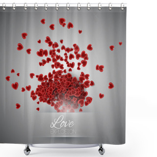 Personality  Valentine's Day Background With Hearts. Shower Curtains