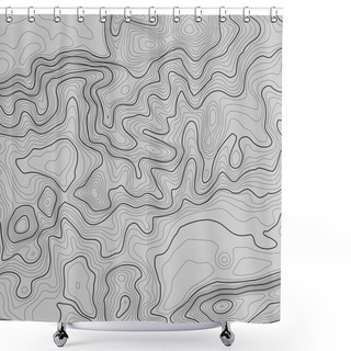 Personality  Topographic Map Background With Space For Copy . Line Topography Map Contour Background , Geographic Grid Abstract Vector Illustration . Mountain Hiking Trail Over Terrain . Shower Curtains
