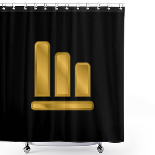 Personality  Bars Of Descending Graphic Gold Plated Metalic Icon Or Logo Vector Shower Curtains