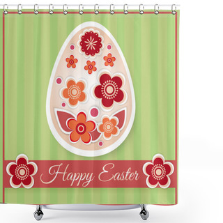Personality  Floral Easter Egg. Vector Illustration Shower Curtains