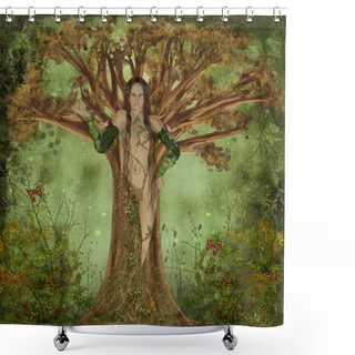 Personality  Mother Earth Shower Curtains