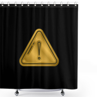 Personality  Alert Gold Plated Metalic Icon Or Logo Vector Shower Curtains