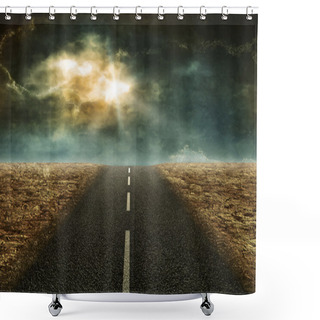 Personality  Road In The Desert Shower Curtains