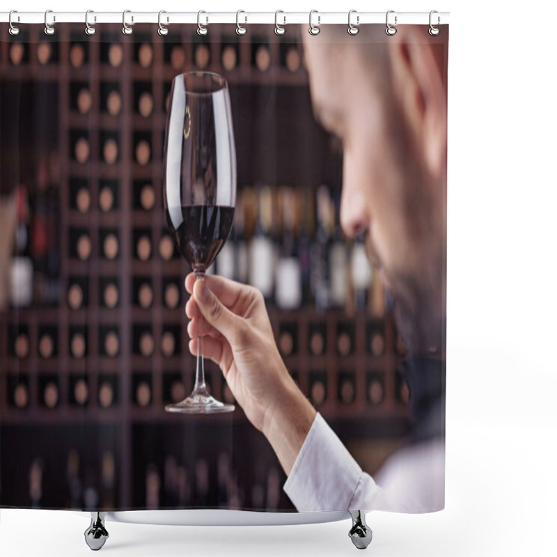 Personality  Sommelier Tasting Wine Shower Curtains