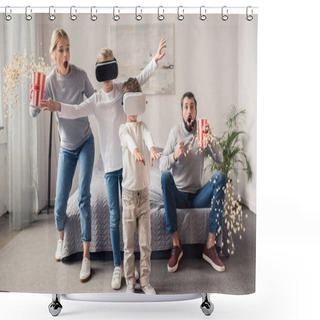 Personality  Kids In Vr Headsets At Home Shower Curtains