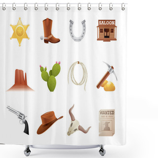 Personality  Wild West Icons Shower Curtains