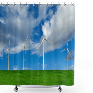 Personality  Wind Turbines, Environment Concept Shower Curtains