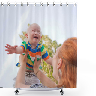 Personality  Baby With Down Syndrome Shower Curtains
