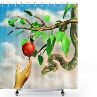 Personality  Apple Temptation Shower Curtains