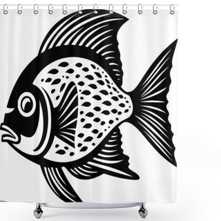 Personality  Fish - Minimalist And Simple Silhouette - Vector Illustration Shower Curtains
