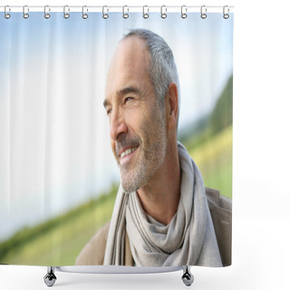 Personality  Mature Handsome Guy Shower Curtains