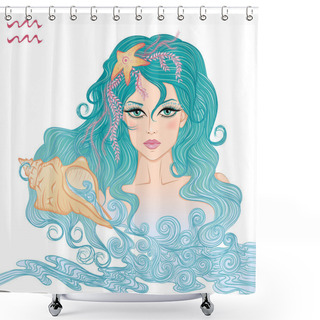 Personality  Astrological Sign Of Aquarius As A Beautiful Girl Shower Curtains