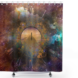 Personality  Silhouette Of Man With Time Elements  Shower Curtains