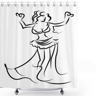 Personality  Belly Dancer Sketch Vector Shower Curtains