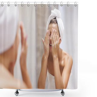 Personality  Beautiful Brunette Woman Shower Curtains