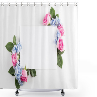 Personality  Flowers And Blank Card Shower Curtains