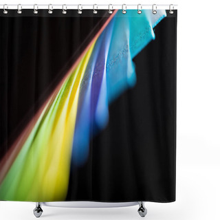 Personality  Row Of Colorful Papers Shower Curtains
