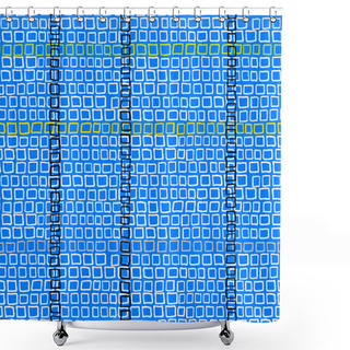 Personality  Geometric Pattern With Small Hand Drawn Squares Shower Curtains