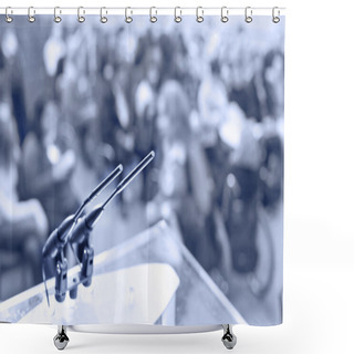 Personality  Microphones In Conference Room Shower Curtains