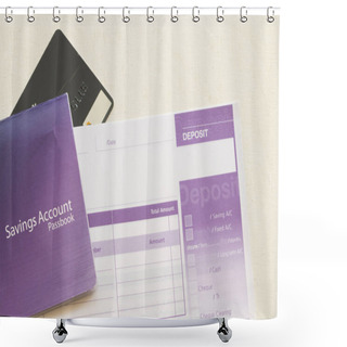 Personality  Saving Account Pass Book Bank And Slip Deposit Of Bank Shower Curtains