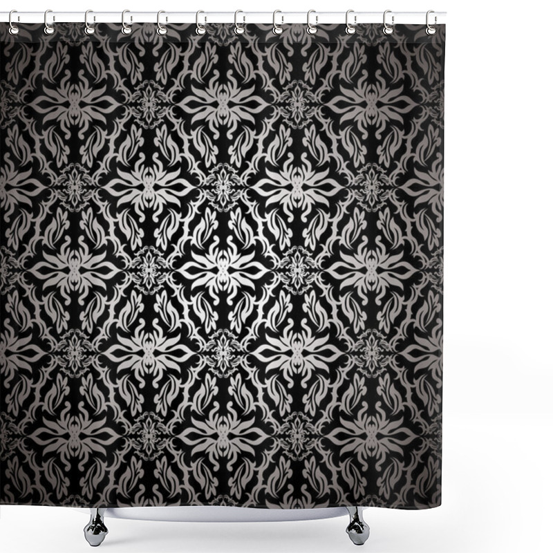 Personality  Retro Silk Black Shower Curtains