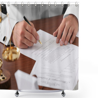 Personality  Notary Public In Office Shower Curtains