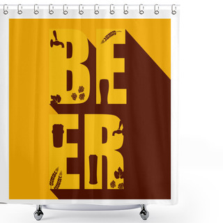 Personality  Vector Beer Poster Of Type Composition With Different Glasses Shower Curtains