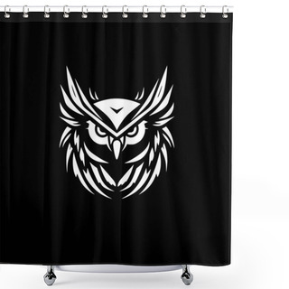 Personality  Owl - Minimalist And Simple Silhouette - Vector Illustration Shower Curtains