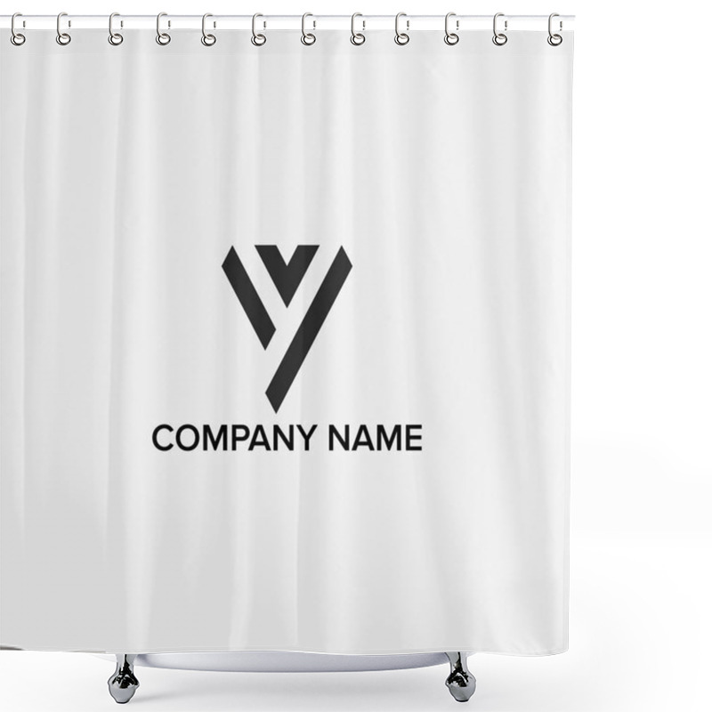 Personality  Letter Y logo design shower curtains