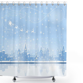 Personality  Christmas, Snowing   Town Shower Curtains