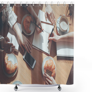 Personality  People Having Lunch  Shower Curtains