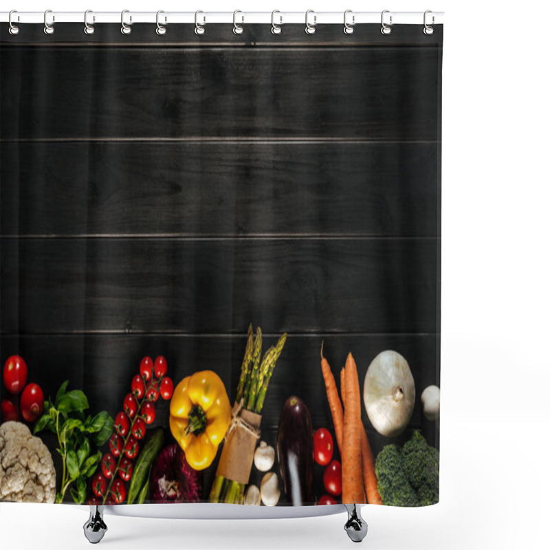 Personality  Fresh Vegetables Lying In Row Shower Curtains