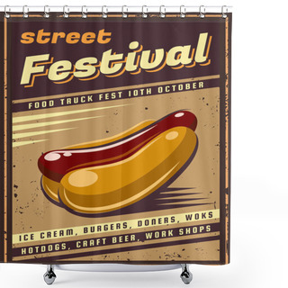 Personality  Fast Food Retro Emblem. Shower Curtains