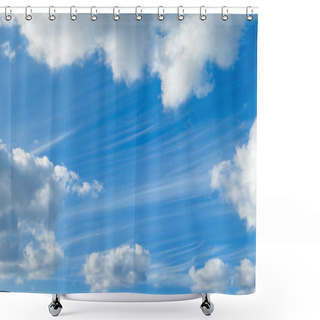 Personality  Blue Sky And White Clouds Shower Curtains