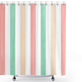 Personality  Watercolor Striped Background. Shower Curtains
