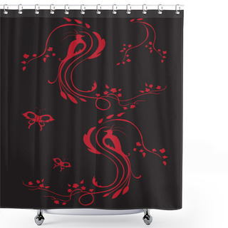 Personality  Floral Element Shower Curtains