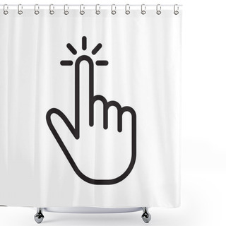Personality  Hand Touch, Tap Or Click Line Vector Icon, Hand Pointer. Vector Illustration Shower Curtains