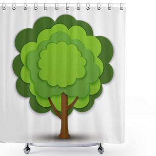 Personality  Nature Vector Green Tree Banner Shower Curtains