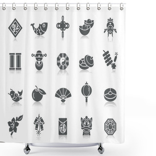 Personality  Chinese New Year Icons Shower Curtains