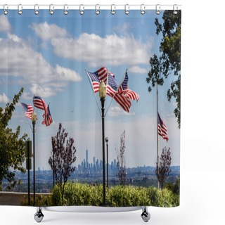 Personality  US Flags And Lower Manhattan Shower Curtains