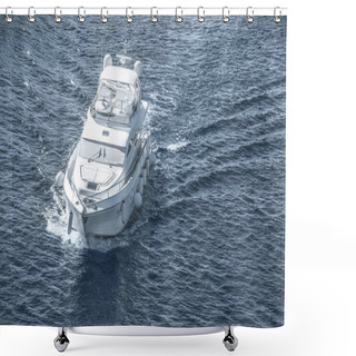 Personality  White Ship Sailing On Blue Sea Shower Curtains