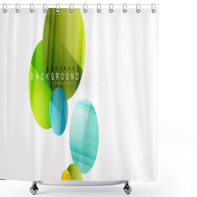 Personality  Glossy colorful circles abstract background, modern geometric design shower curtains