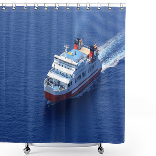 Personality  Aerial View Of Passenger Ferry Boat Shower Curtains