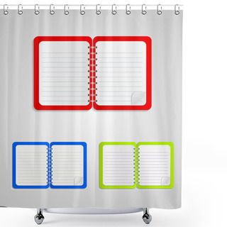 Personality  Colored Notebook Set,  Vector Illustration   Shower Curtains
