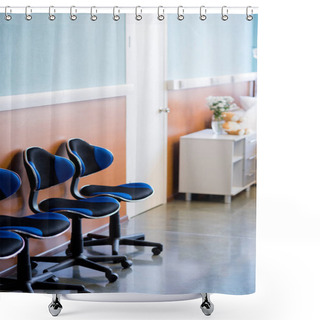 Personality  Row Of Chairs In Hospital Shower Curtains
