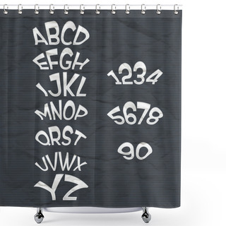 Personality  Vector Font Template Illustration Shower Curtains