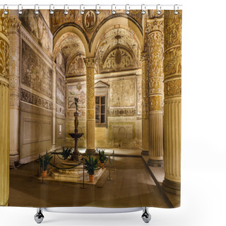 Personality  Rich Interior Of Palazzo Vecchio (Old Palace) A Massive Romanesq Shower Curtains
