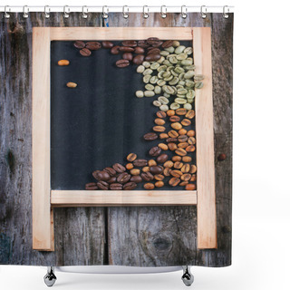 Personality  Green, Brown And Black Coffee On Chalckboard Shower Curtains