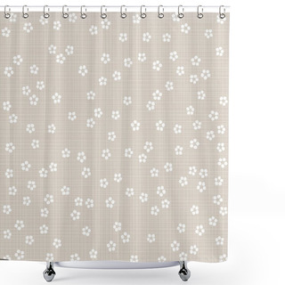 Personality  White Monochrome Little Dotted Flowers On Light Background Romantic Floral Seamless Pattern Shower Curtains